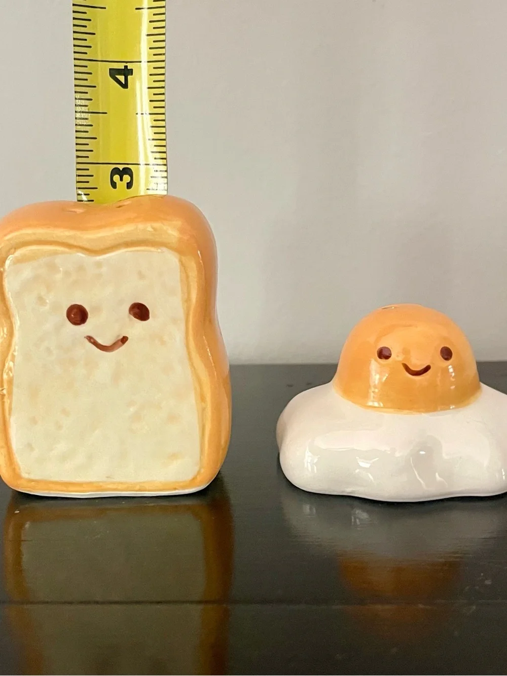 Salt & Pepper Shakers - Toast and Sunny Side - Yellow & White